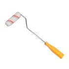 Circular Knitted Mini Roller Paint Brush White With Red And Gray Stripe