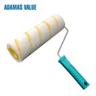 Polyacrylic Decorative Paint Roller , Smooth Paint Roller White With Yellow Stripe