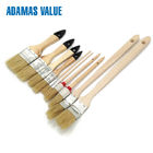 Round Natural real bristle paint brushes  Wooden Handle Real Hair Paint Brushes