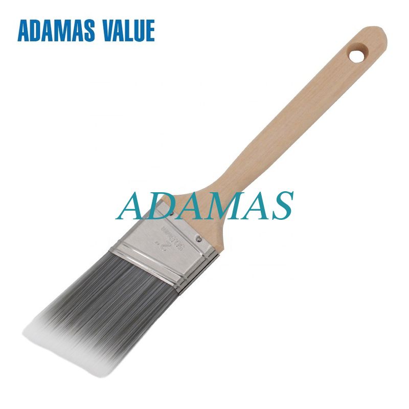 Synthetic fiber paint brush,angled paint brush,long bristle paint brush with long wooden handle