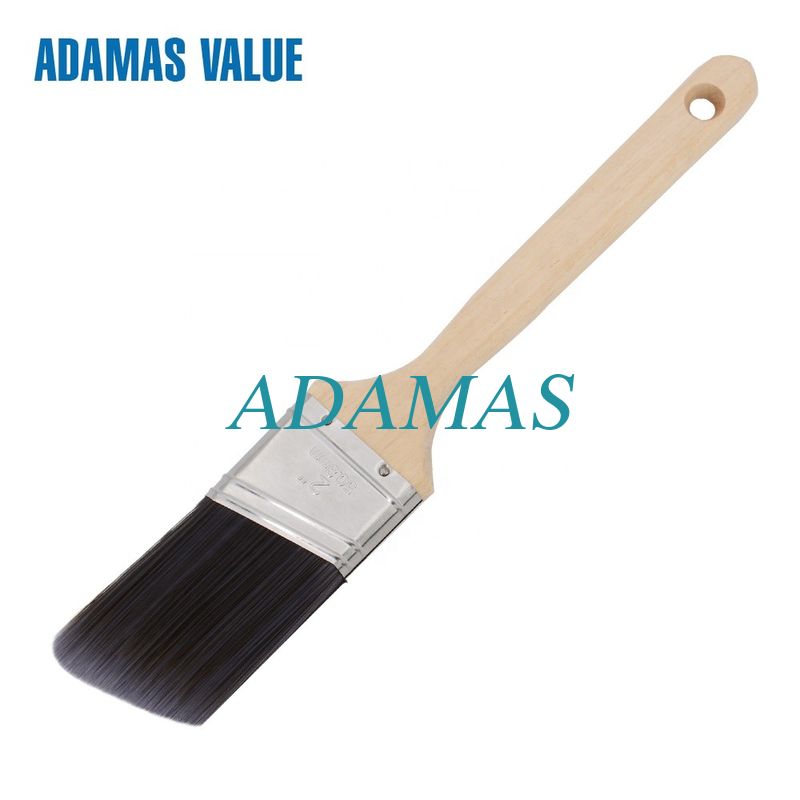 Tapered brush,angled paint brush,professional paint brush with synthetic filament long wooden handle